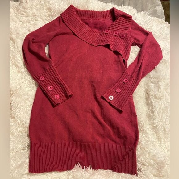 Tunic length pink/magenta button sweater. No tags. Possibly medium - Picture 1 of 5